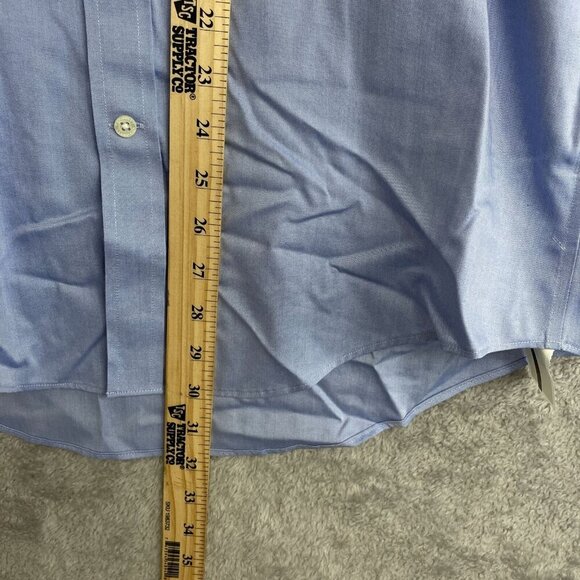 NEW Lands' End Men's 15.5 Light Blue Supima Cotton Tailored Fit Dress Shirt - Picture 5 of 9